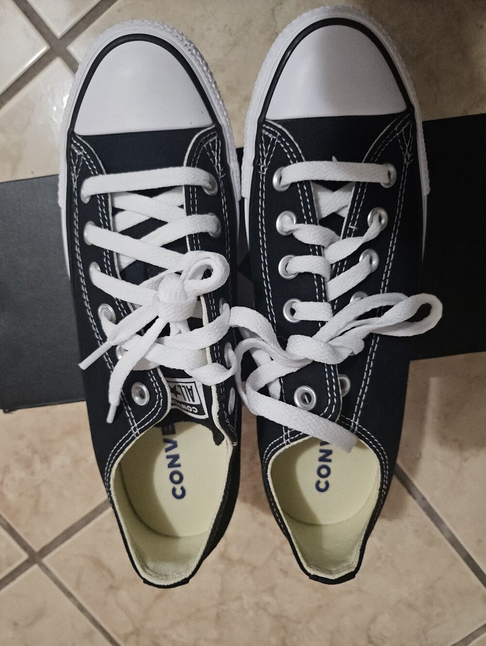 Converse Classic Low Top Canvas Sneaker - Black & White - Picture 3 of 5